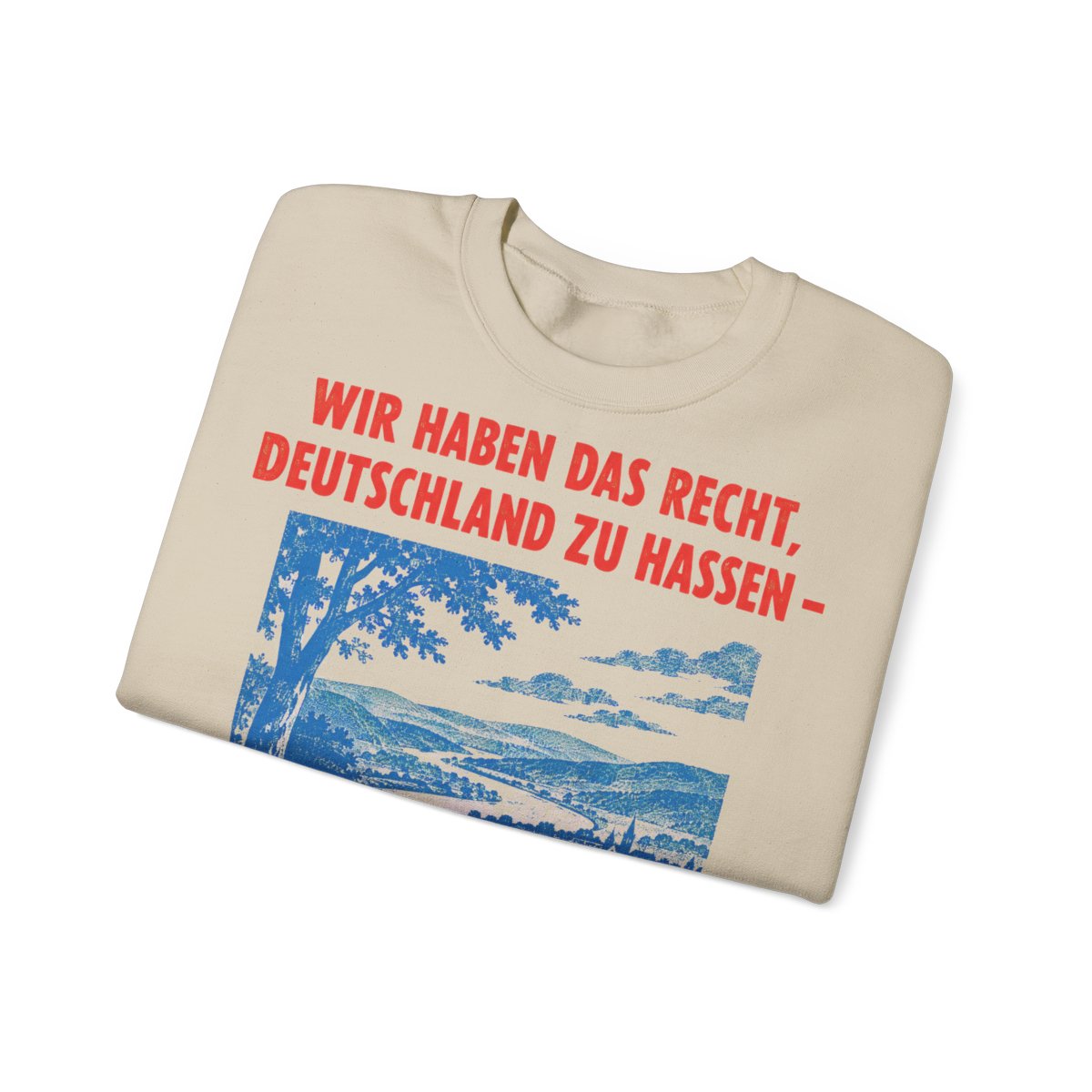 Unisex Sweatshirt mit Zitat - Tucholsky - Wir haben das Recht – folded