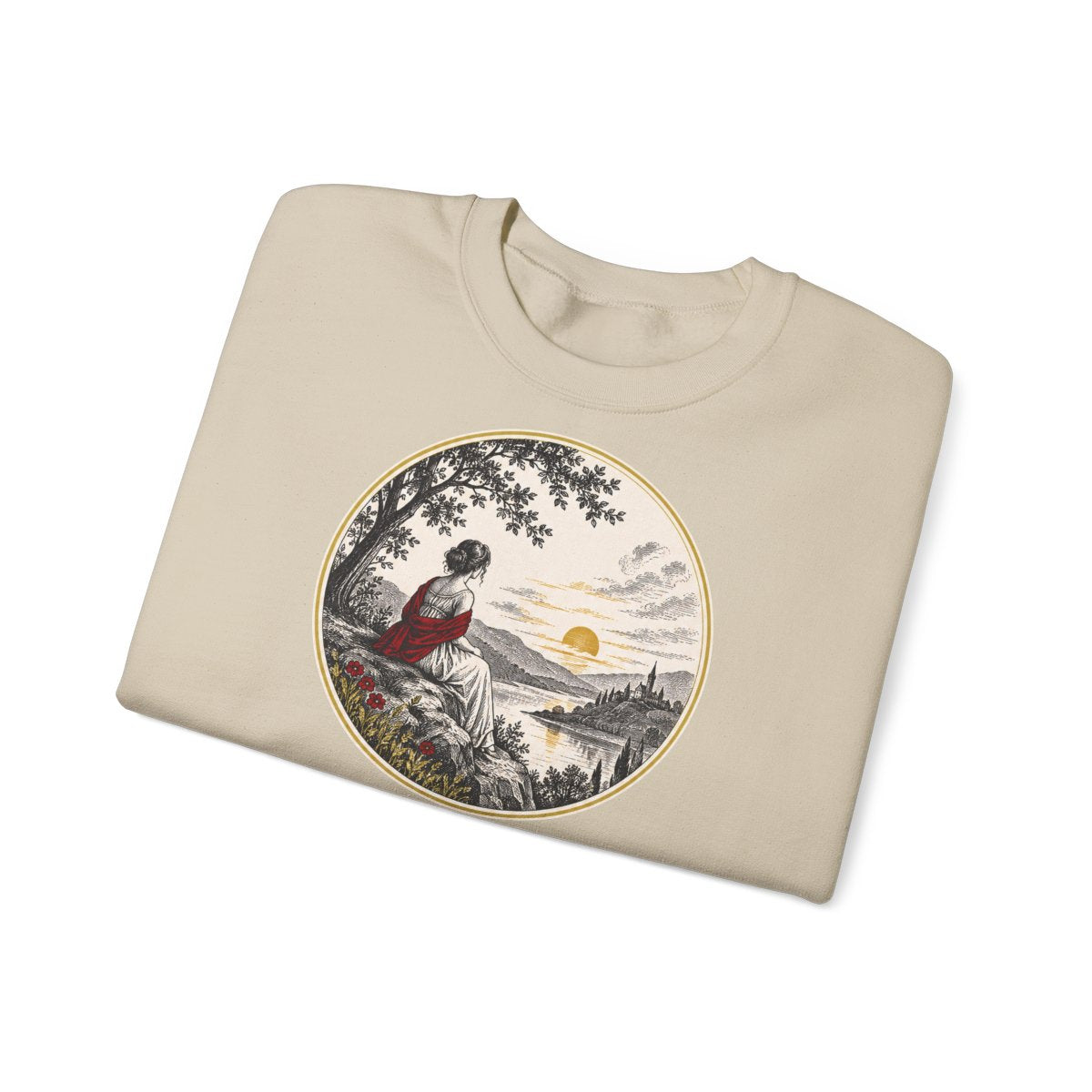 Unisex Sweatshirt mit Zitat - Goethe - Werd ich zum Augenblicke sagen – folded
