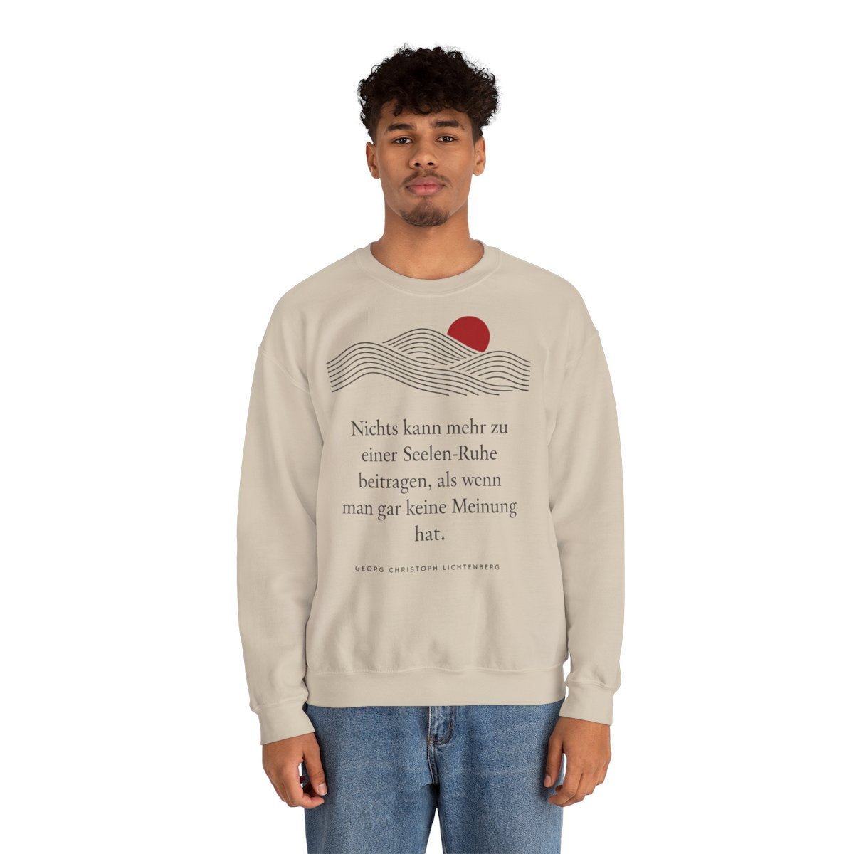 Unisex Sweatshirt mit Zitat - Lichtenberg - Gar keine Meinung – person-2