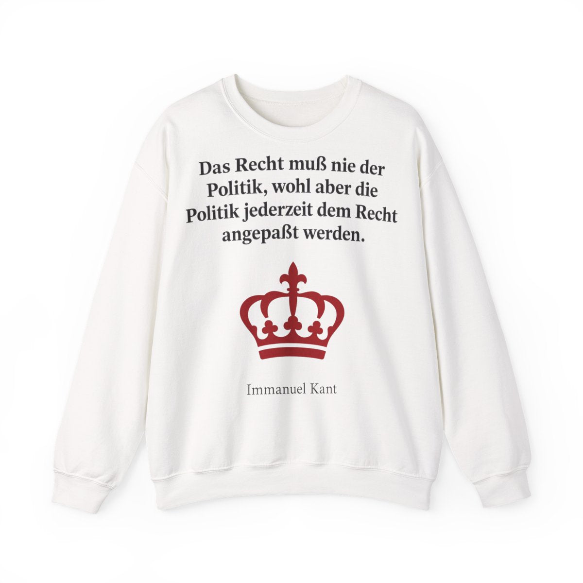Unisex Sweatshirt mit Zitat - Kant - Das Recht muß nie Symbol – front
