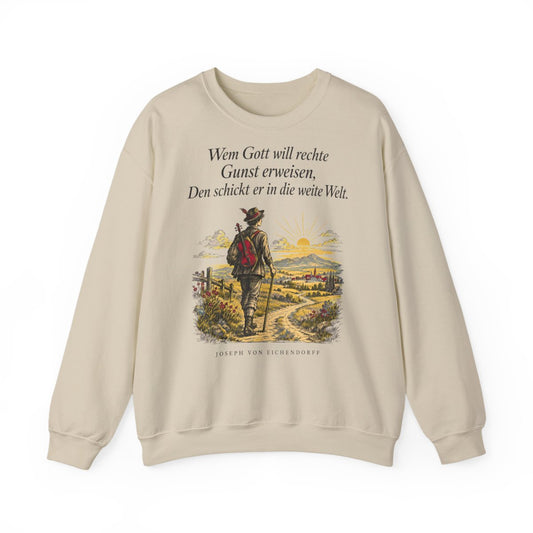 Unisex Sweatshirt mit Zitat - Eichendorff - In die weite Welt – front