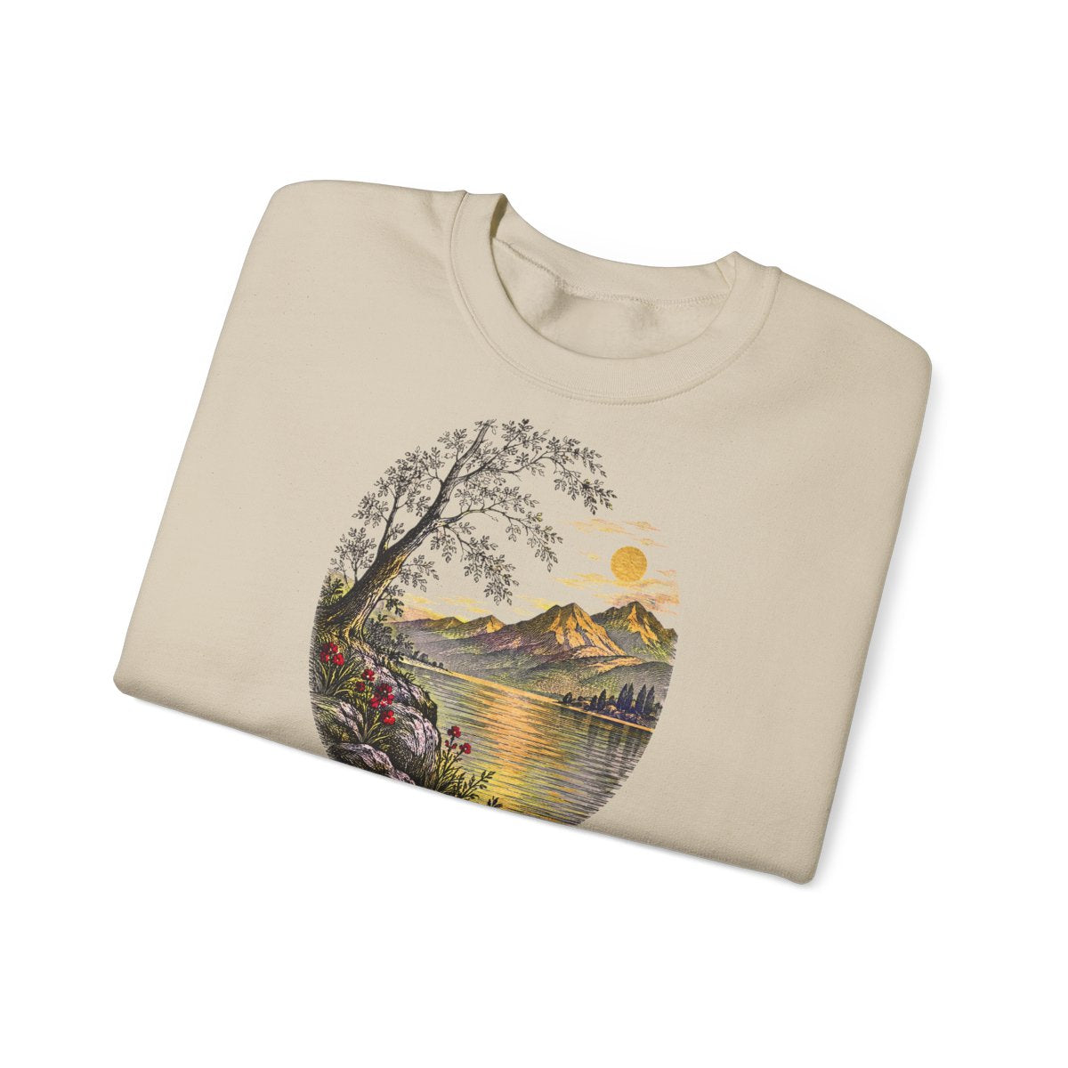 Unisex Sweatshirt mit Zitat - Schiller - Es lächelt der See – folded