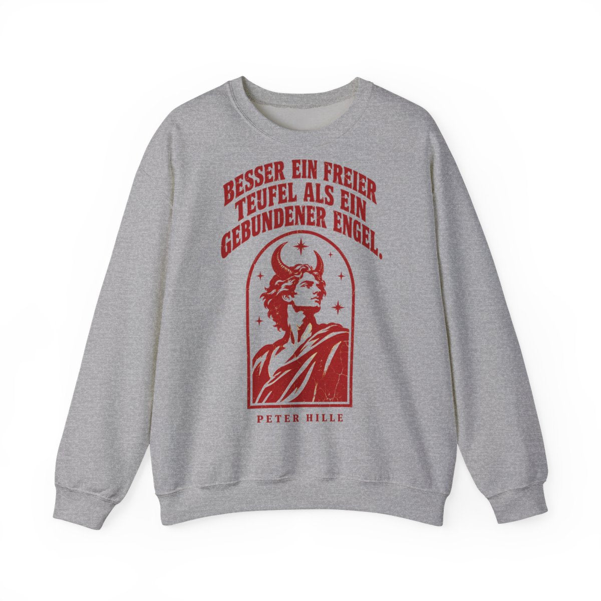 Unisex Sweatshirt mit Zitat - Hille - Besser ein freier Teufel Vintage – front
