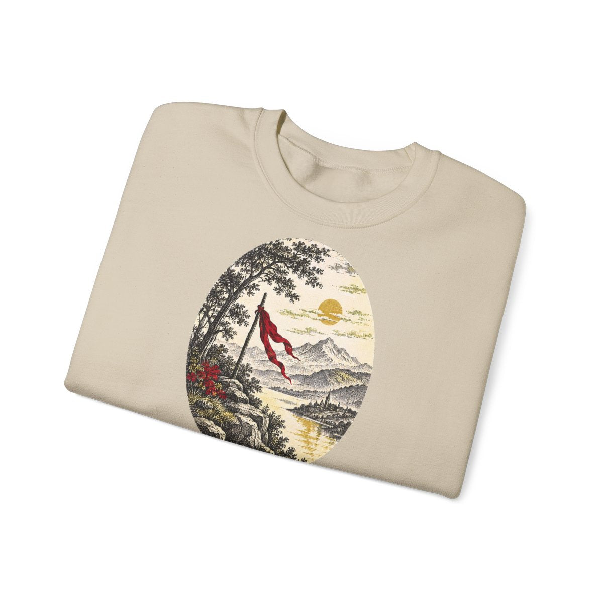 Unisex Sweatshirt mit Zitat - Schiller - Wir sind ein Volk Nachtstück – folded