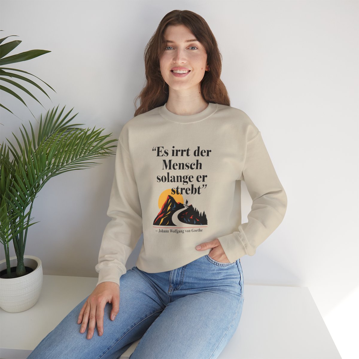 Unisex Sweatshirt mit Zitat - Goethe - Es irrt der Mensch – lifestyle