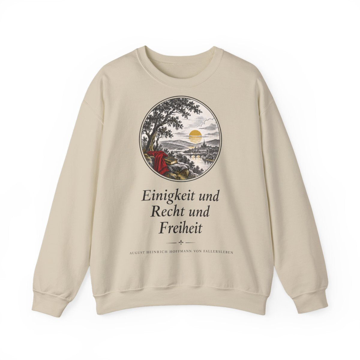 Unisex Sweatshirt mit Zitat - Fallersleben - Einigkeit und Recht und Freiheit Nachtstück – front