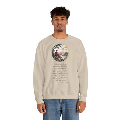 Unisex Sweatshirt mit Zitat - Goethe - Alles Vergängliche – person-2