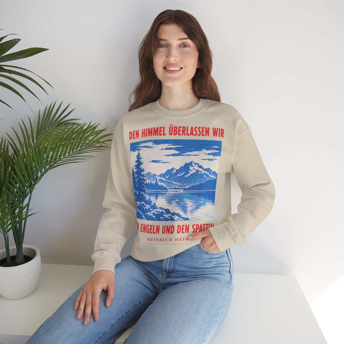 Unisex Sweatshirt mit Zitat - Heine - Den Himmel überlassen wir – lifestyle