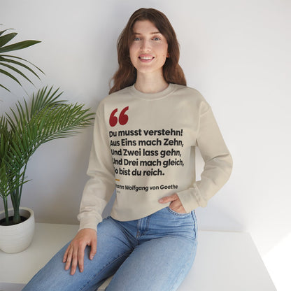 Unisex Sweatshirt mit Zitat - Goethe - Du musst verstehn – lifestyle