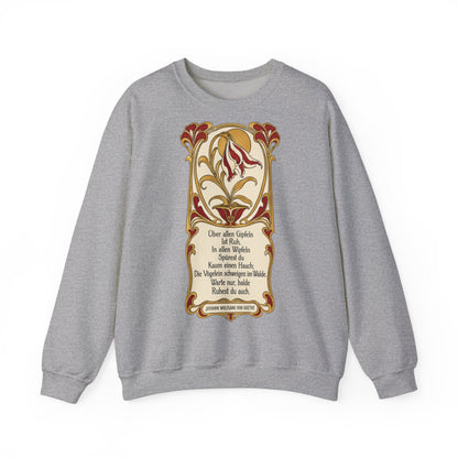 Unisex Sweatshirt mit Zitat - Goethe - Über allen Gipfeln Jugendstil – front