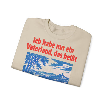 Unisex Sweatshirt mit Zitat - Stein - Ich habe nur ein Vaterland – folded