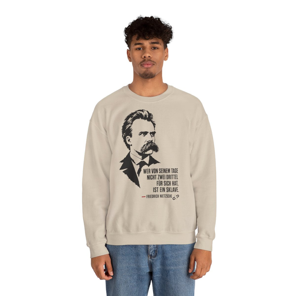 Unisex Sweatshirt mit Zitat - Nietzsche - Zwei Drittel für sich – person-2