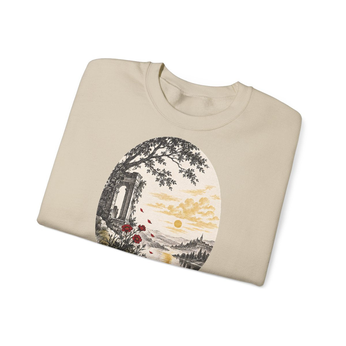 Unisex Sweatshirt mit Zitat - Schiller - Auch das Schöne muss sterben – folded