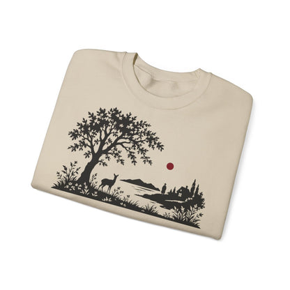 Unisex Sweatshirt mit Zitat - Goethe - Werd ich zum Augenblicke sagen Scherenschnitt – folded