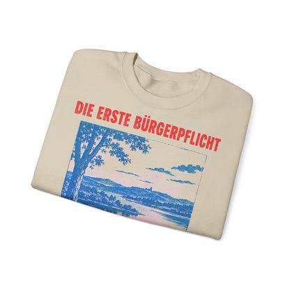 Unisex Sweatshirt mit Zitat - Preußen - Die erste Bürgerpflicht – folded