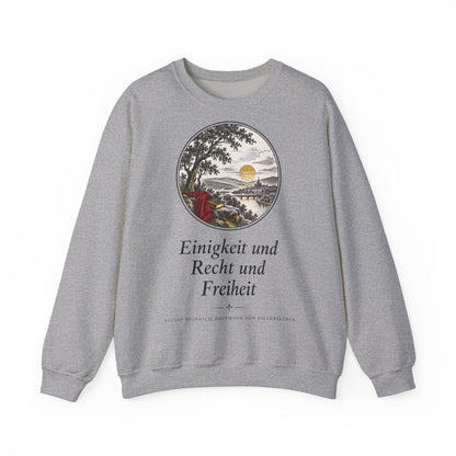 Unisex Sweatshirt mit Zitat - Fallersleben - Einigkeit und Recht und Freiheit Nachtstück – front