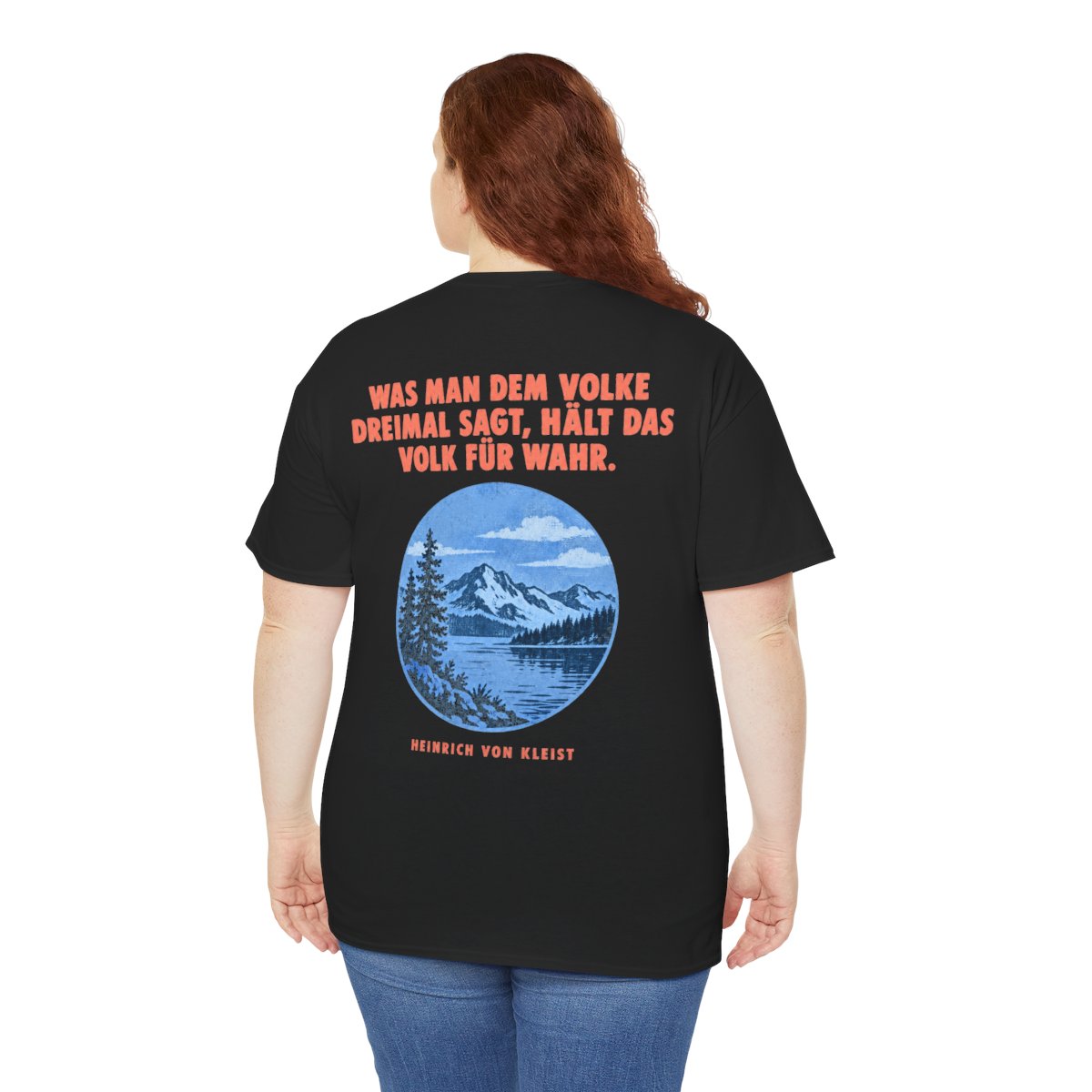 Unisex T-Shirt mit Zitat - Kleist - Was man dem Volke dreimal (Druck hinten) – person-5-back