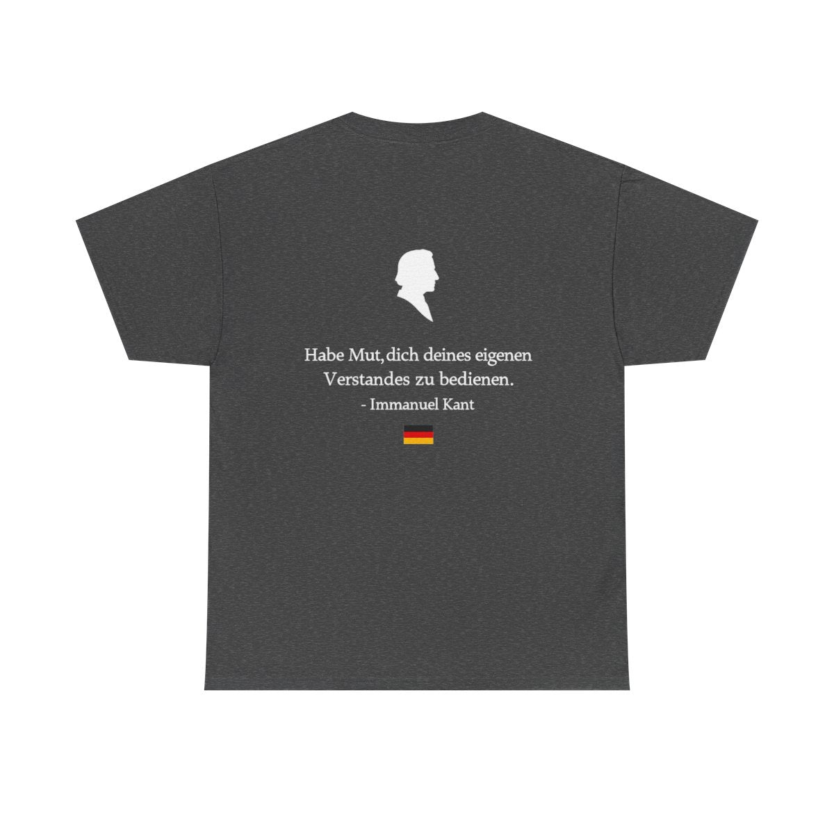 Unisex T-Shirt mit Zitat - Kant - Habe Mut Silhouette (Druck hinten) – back