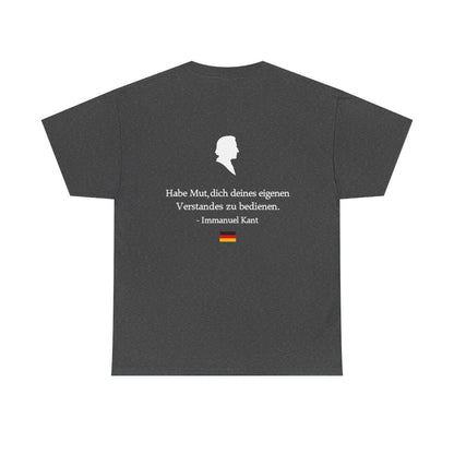 Unisex T-Shirt mit Zitat - Kant - Habe Mut Silhouette (Druck hinten) – back