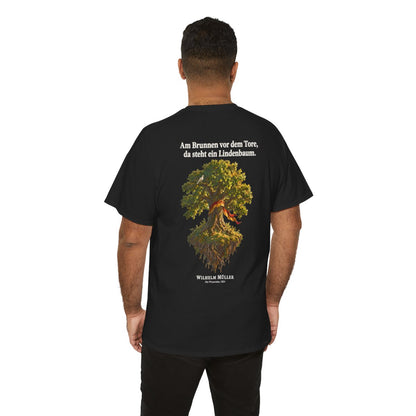 Unisex T-Shirt mit Zitat - Müller - Am Brunnen vor dem Tore (Druck hinten) – person-6-back