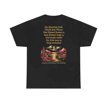 Unisex T-Shirt mit Zitat - Goethe - Des Menschen Seele (Druck hinten) – back
