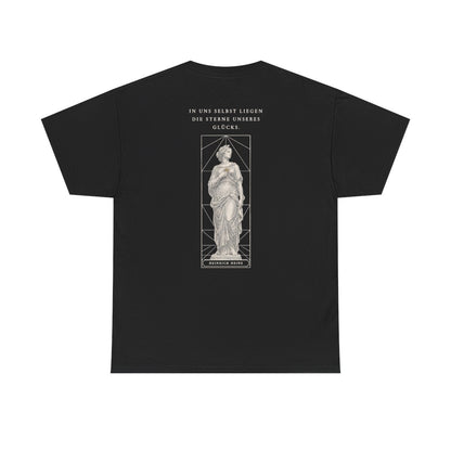 Unisex T-Shirt mit Zitat - Heine - In uns selbst liegen (Druck hinten) – back