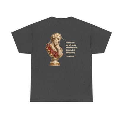Unisex T-Shirt mit Zitat - Nietzsche - Volk der Denker (Druck hinten) – back
