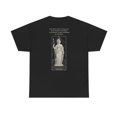 Unisex T-Shirt mit Zitat - Nietzsche - Man muss noch Chaos (Druck hinten) – back