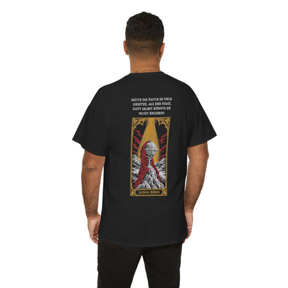 Unisex T-Shirt mit Zitat - Börne - Hätte die Natur so viele (Druck hinten) – person-6-back