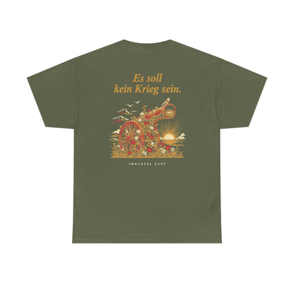Unisex T-Shirt mit Zitat - Kant - Es soll kein Krieg sein (Druck hinten) – back