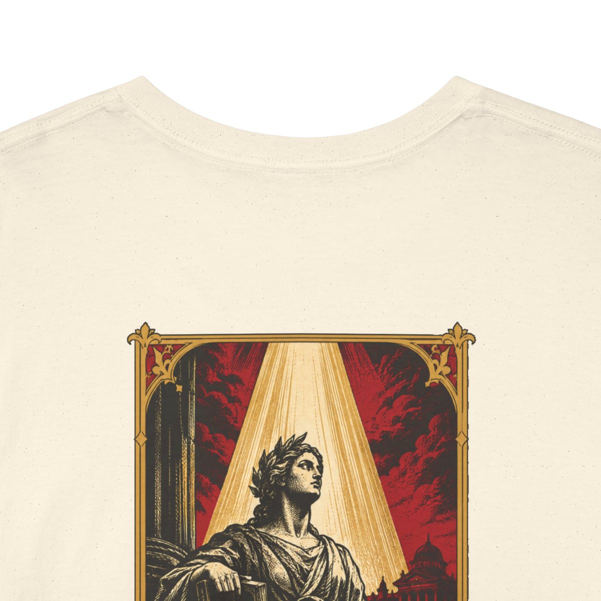 Unisex T-Shirt mit Zitat - Kant - Das Recht muß nie (Druck hinten) – back-collar-closeup