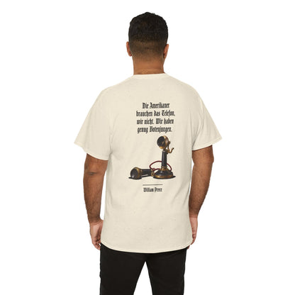 Unisex T-Shirt mit Zitat - Preece - Genug Botenjungen (Druck hinten) – person-6-back