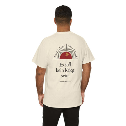 Unisex T-Shirt mit Zitat - Kant - Es soll kein Krieg sein Sonne (Druck hinten) – person-6-back