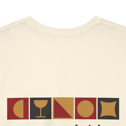 Unisex T-Shirt mit Zitat - Malortie - Essen Trinken Schlafen (Druck hinten) – back-collar-closeup