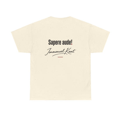 Unisex T-Shirt mit Zitat - Kant - Sapere aude Signatur (Druck hinten) – back