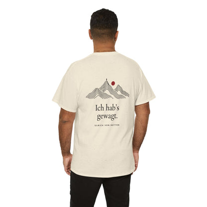 Unisex T-Shirt mit Zitat - Ulrich von Hutten - Ich habs gewagt (Druck hinten) – person-6-back