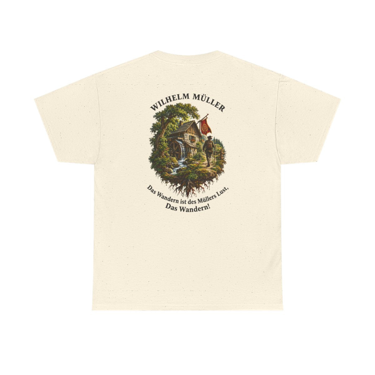 Unisex T-Shirt mit Zitat - Müller - Das Wandern (Druck hinten) – back