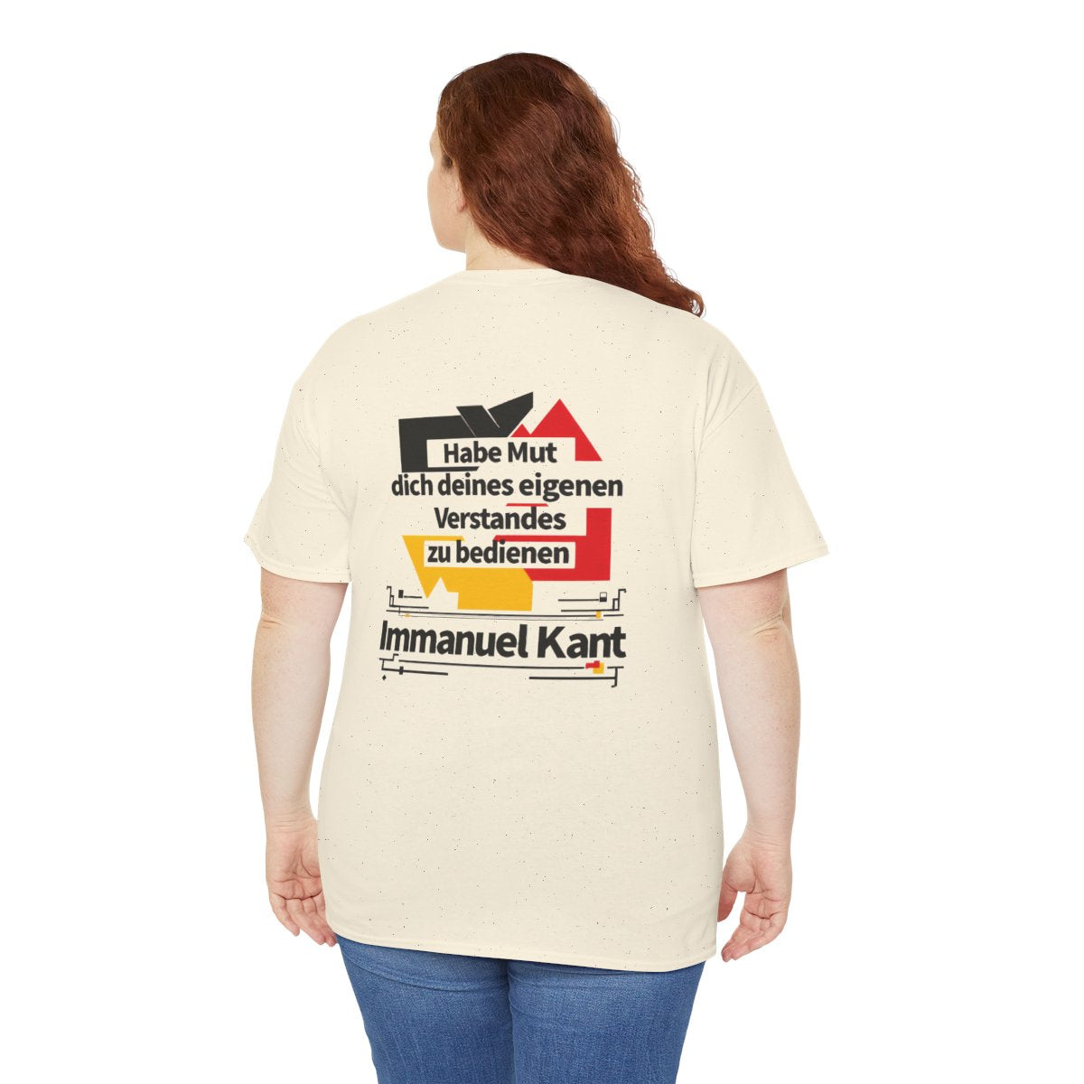 Unisex T-Shirt mit Zitat - Kant - Habe Mut Bauhaus (Druck hinten) – person-5-back