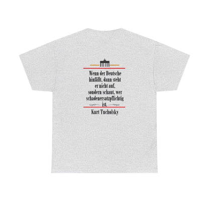 Unisex T-Shirt mit Zitat - Tucholsky - Schadenersatzpflichtig (Druck hinten) – back