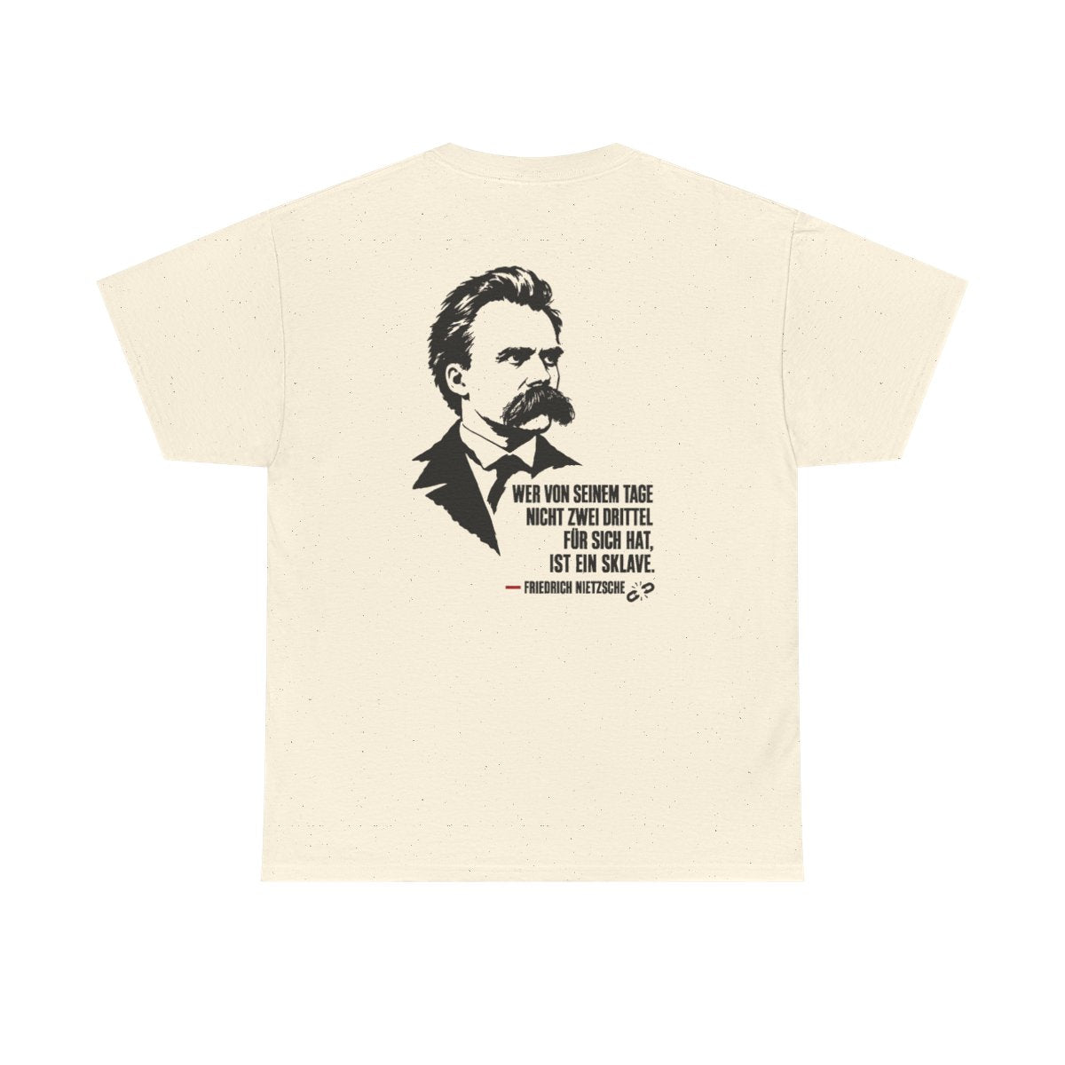Unisex T-Shirt mit Zitat - Nietzsche - Zwei Drittel für sich (Druck hinten) – back