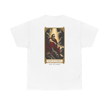 Unisex T-Shirt mit Zitat - Liliencron - Lieber tot als Sklave (Druck hinten) – back