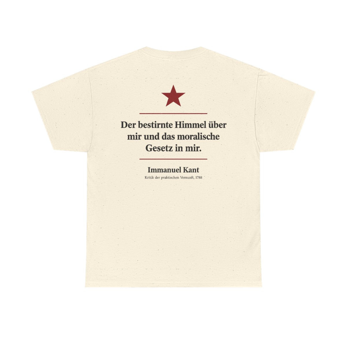Unisex T-Shirt mit Zitat - Kant - Der bestirnte Himmel über mir Symbol (Druck hinten) – back