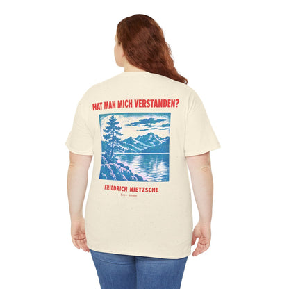 Unisex T-Shirt mit Zitat - Nietzsche - Hat man mich verstanden Plakat (Druck hinten) – person-5-back