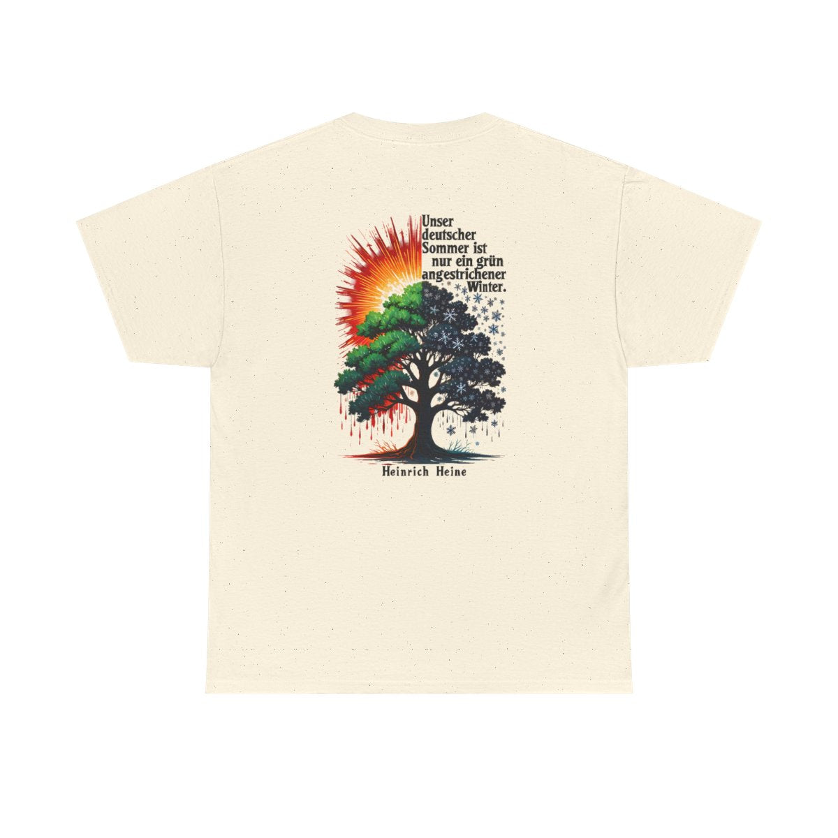 Unisex T-Shirt mit Zitat - Heine - Deutscher Sommer (Druck hinten) – back