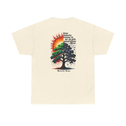 Unisex T-Shirt mit Zitat - Heine - Deutscher Sommer (Druck hinten) – back