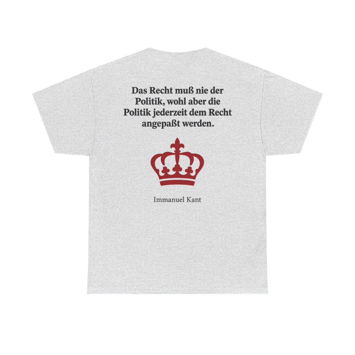 Unisex T-Shirt mit Zitat - Kant - Das Recht muß nie Symbol (Druck hinten) – back