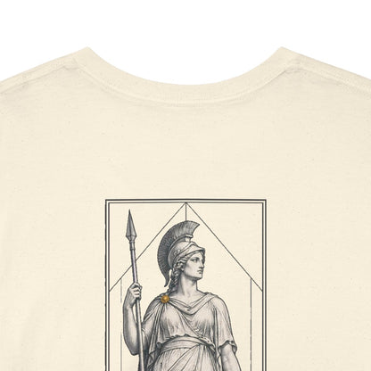 Unisex T-Shirt mit Zitat - Goethe - Im Anfang war die Tat (Druck hinten) – back-collar-closeup