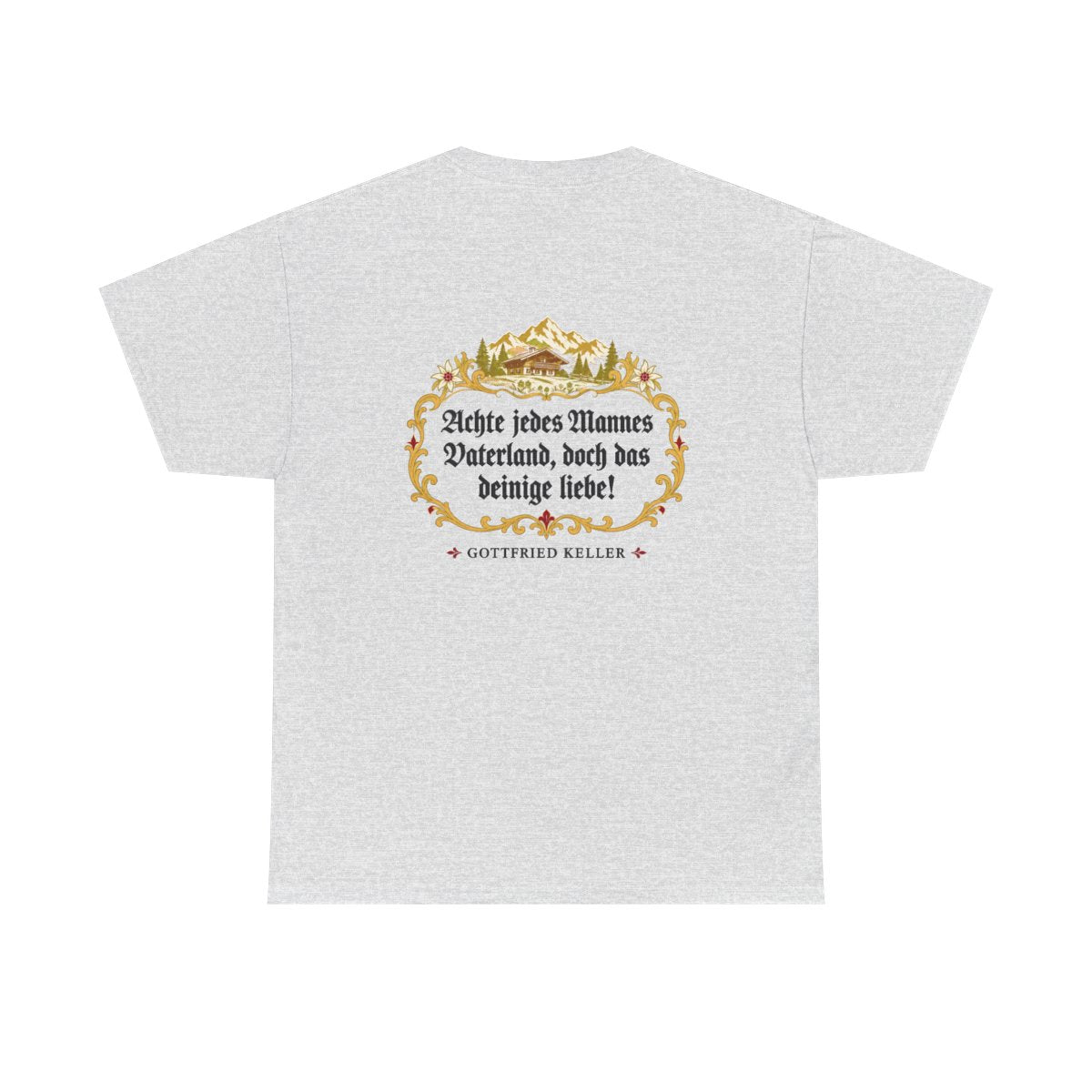 Unisex T-Shirt mit Zitat - Keller - Das deinige liebe (Druck hinten) – back