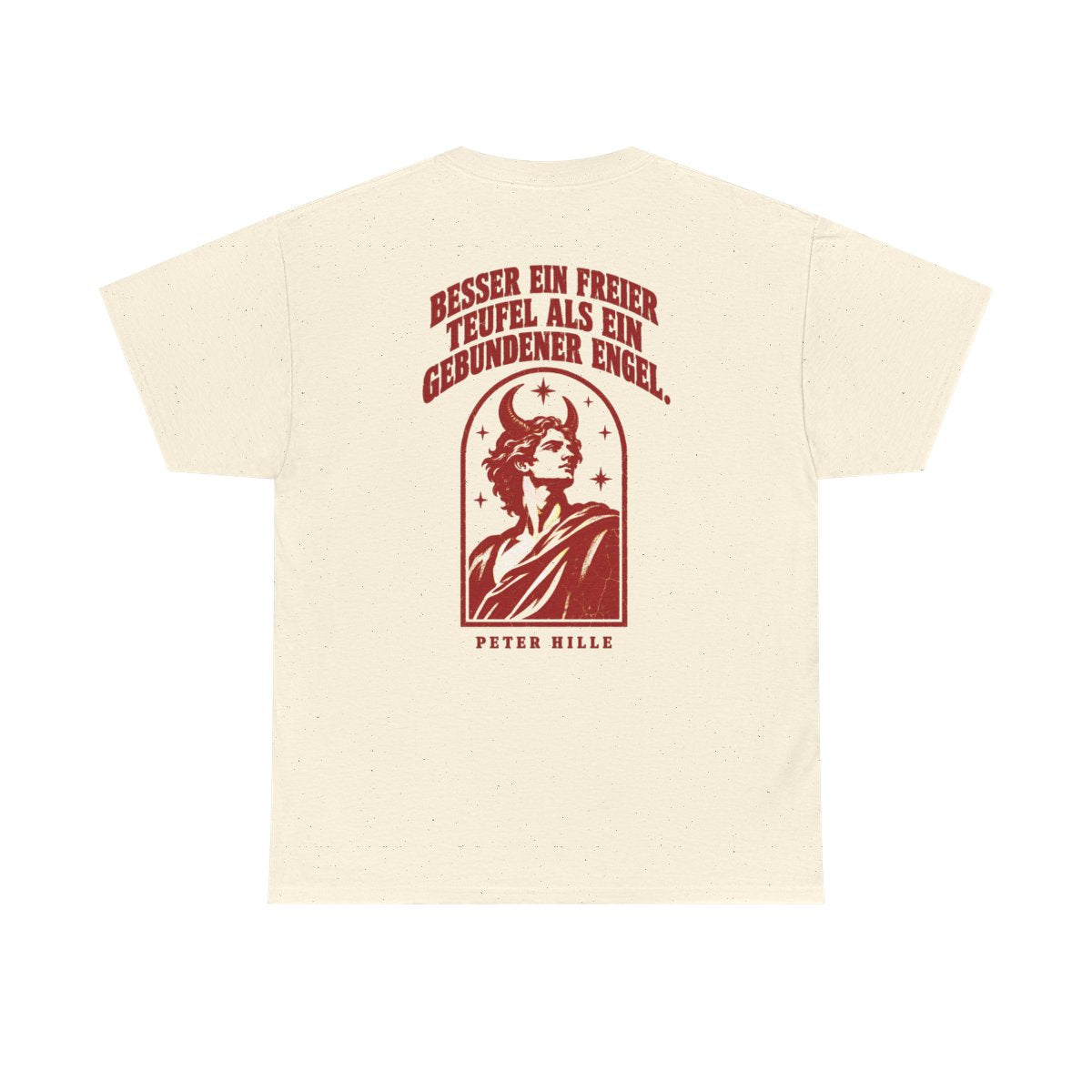Unisex T-Shirt mit Zitat - Hille - Besser ein freier Teufel Vintage (Druck hinten) – back