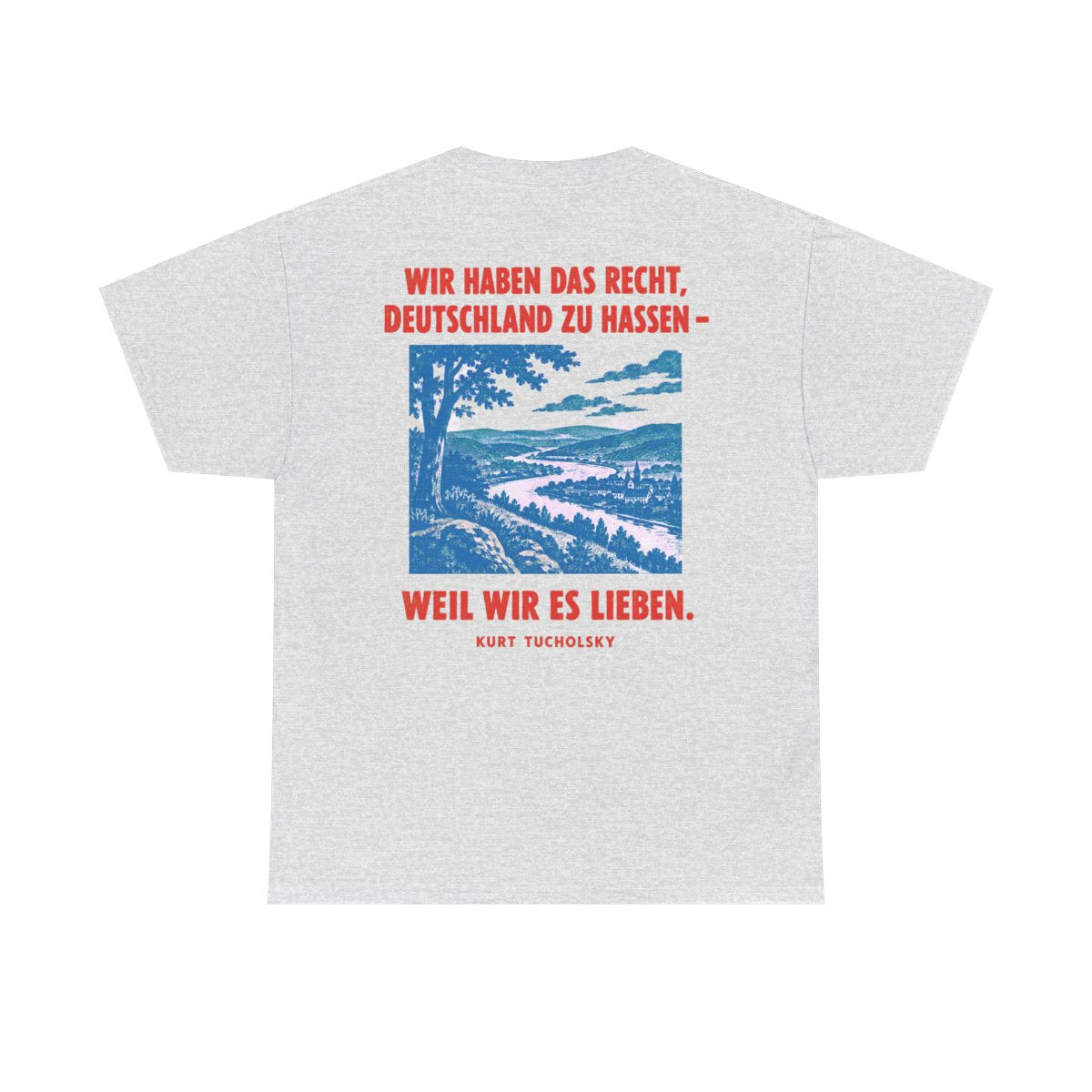 Unisex T-Shirt mit Zitat - Tucholsky - Wir haben das Recht (Druck hinten) – back